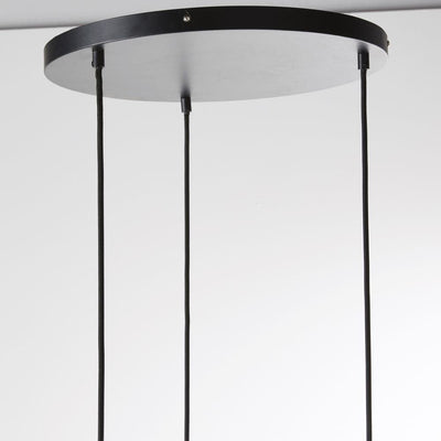 Maisons du Monde FUJI - Triple suspension in frosted glass and black metal - best price from Maltashopper.com M201119