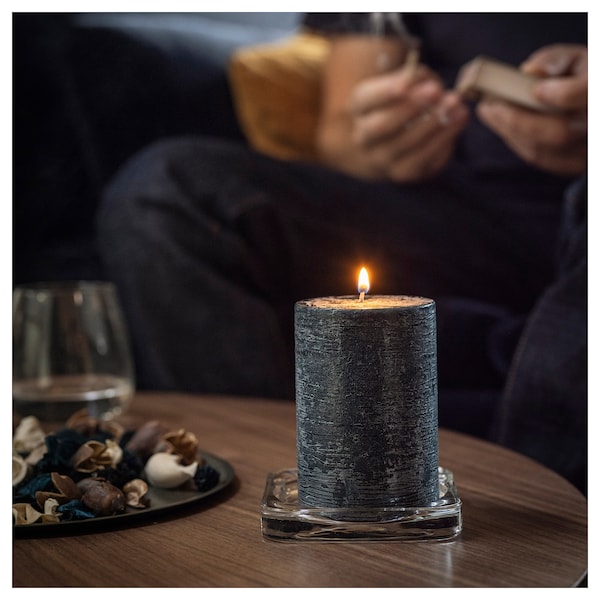 FRUKTSKOG - Scented candle, Vetiver and geranium/black turquoise,30 h - best price from Maltashopper.com 40555842