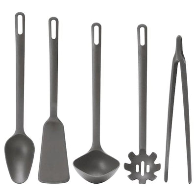 FULLÄNDAD - 5-piece kitchen utensil set, grey - best price from Maltashopper.com 80435942