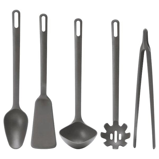 Ikea FULLÄNDAD - 5-piece kitchen utensil set, grey