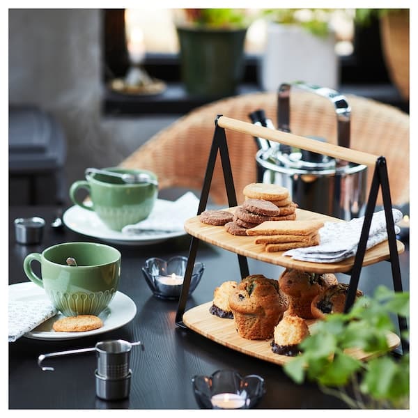 Ikea FULLSPÄCKAD - Serving tray, bamboo/black, 28x20 cm
