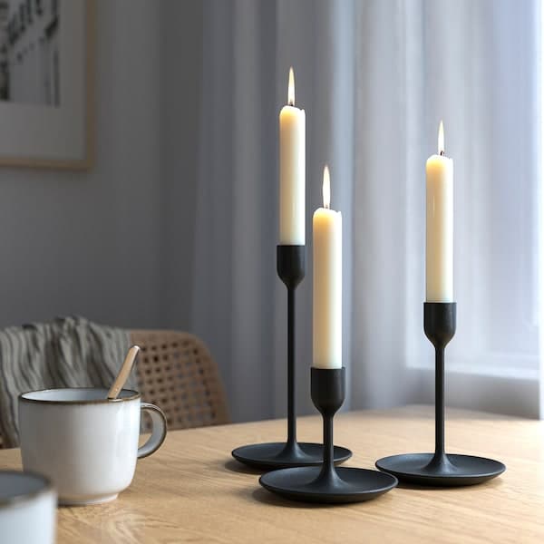 FULLTALIG - Candlestick, set of 3, black - best price from Maltashopper.com 40342134