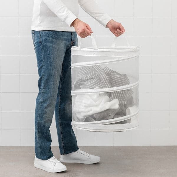 FYLLEN - Laundry basket, white, 79 l