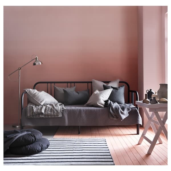 FYRESDAL - Day-bed frame, black, 80x200 cm - best price from Maltashopper.com 20424362