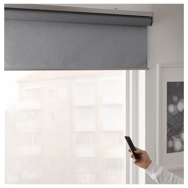 FYRTUR Blackout roller curtain - wireless/grey battery 140x195 cm - Premium Curtains & Drapes from Ikea - Just €258.99! Shop now at Maltashopper.com