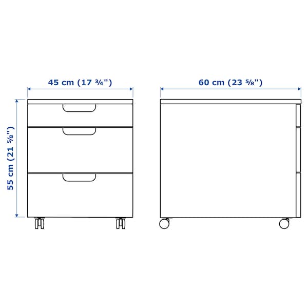 GALANT - Drawer unit on castors, white, 45x55 cm - best price from Maltashopper.com 10365155