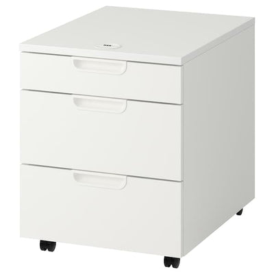GALANT - Drawer unit on castors, white, 45x55 cm - best price from Maltashopper.com 10365155