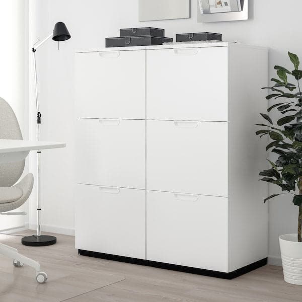 GALANT - Storage combination with filing, white, 102x120 cm - best price from Maltashopper.com 89304102