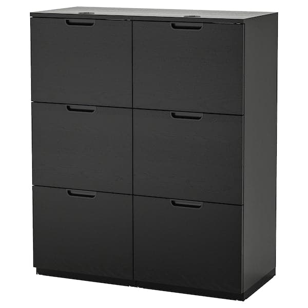 Ikea GALANT - Storage combination with filing, black stained ash veneer, 102x120 cm