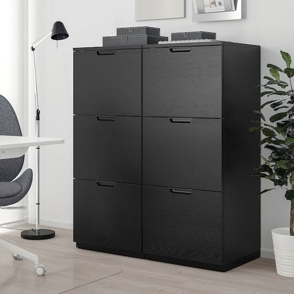Ikea GALANT - Storage combination with filing, black stained ash veneer, 102x120 cm