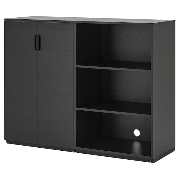 GALANT - Storage combination, black stained ash veneer, 160x120 cm