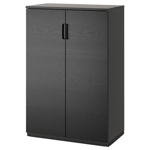 GALANT - Cabinet with doors, black stained ash veneer, 80x120 cm
