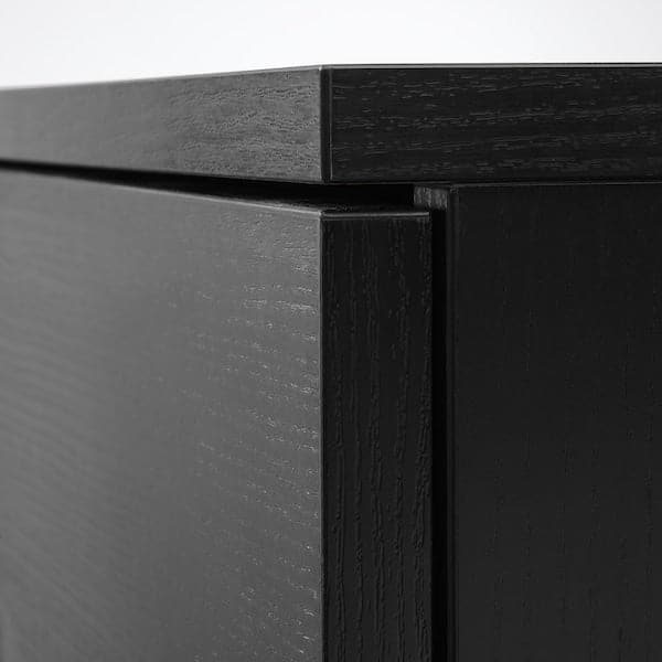 GALANT - Cabinet with doors, black stained ash veneer, 80x120 cm - best price from Maltashopper.com 50365139