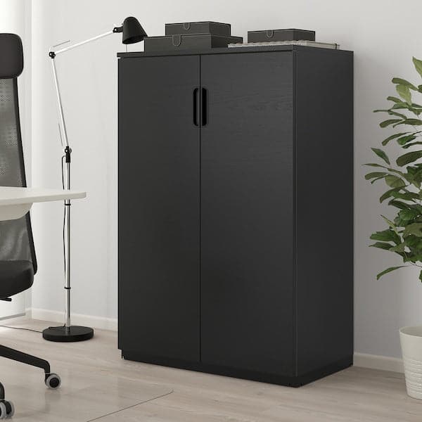 GALANT - Cabinet with doors, black stained ash veneer , 80x120 cm - Premium Office Furniture from Ikea - Just €310.99! Shop now at Maltashopper.com