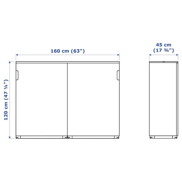 Ikea GALANT - Cabinet with sliding doors, white, 160x120 cm