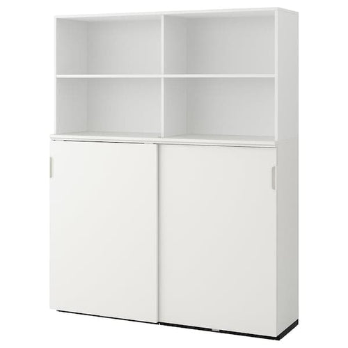 GALANT - Storage combination w sliding doors, white, 160x200 cm