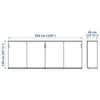 GALANT - Storage combination w sliding doors, white, 320x120 cm - best price from Maltashopper.com 09285616