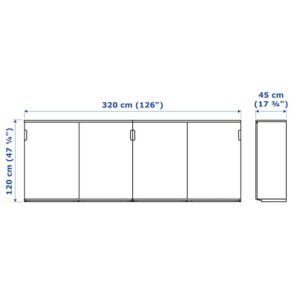 Ikea GALANT - Storage combination w sliding doors, white, 320x120 cm