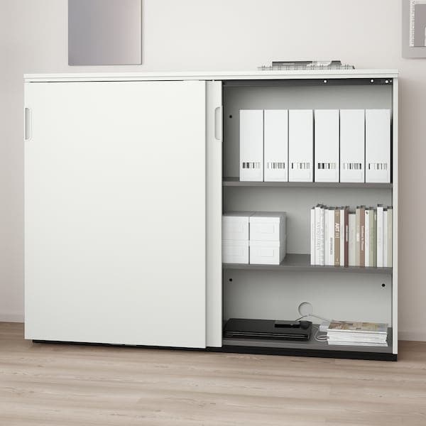 Ikea GALANT - Cabinet with sliding doors, white, 160x120 cm