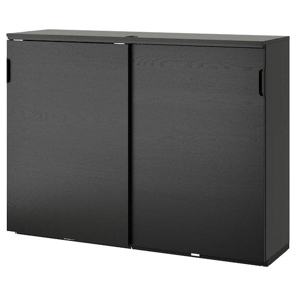 GALANT - Cabinet with sliding doors, black stained ash veneer, 160x120 cm - best price from Maltashopper.com 20365131