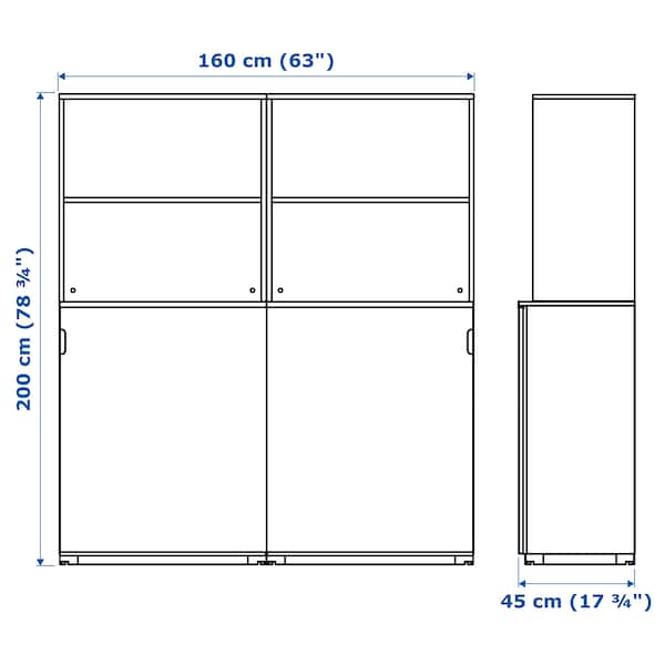 GALANT - Storage combination w sliding doors, black stained ash veneer, 160x200 cm - best price from Maltashopper.com 89285306