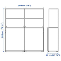 GALANT - Storage combination w sliding doors, black stained ash veneer, 160x200 cm - best price from Maltashopper.com 89285306