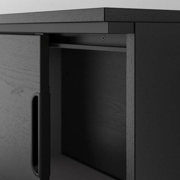 Ikea GALANT - Cabinet with sliding doors, black stained ash veneer, 160x120 cm