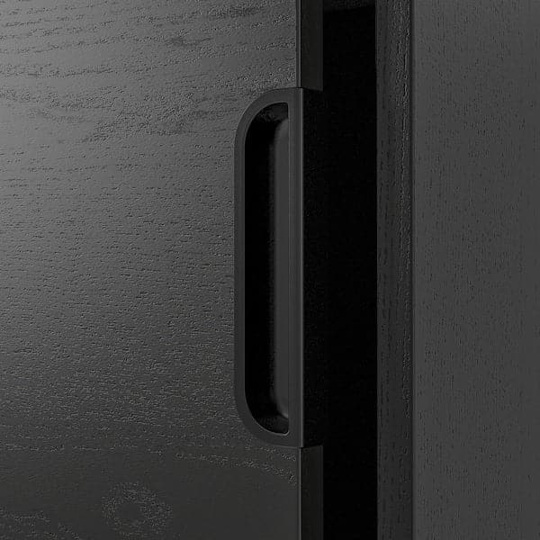 GALANT - Storage combination w sliding doors, black stained ash veneer, 320x120 cm - best price from Maltashopper.com 69285618