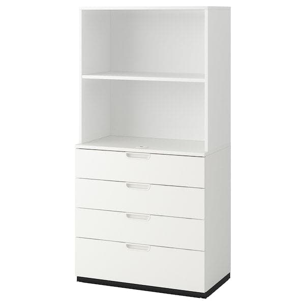 GALANT - Storage combination with drawers, white, 80x160 cm - best price from Maltashopper.com 79285019