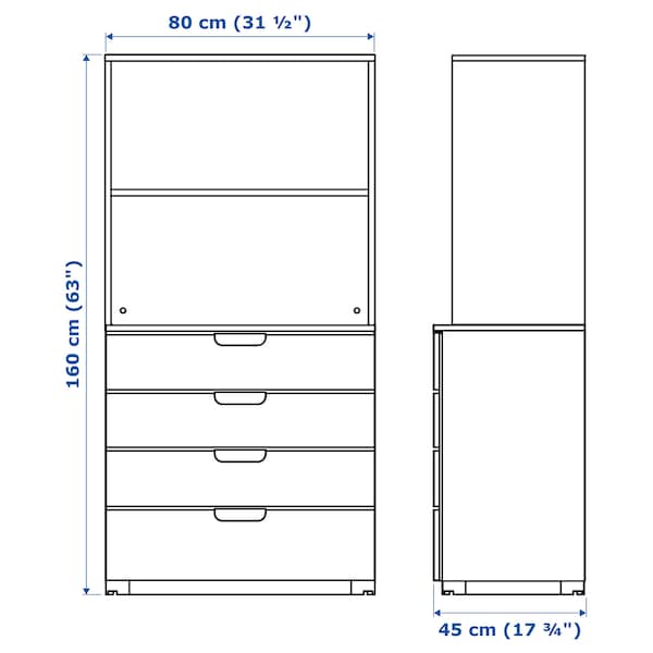 Ikea GALANT - Storage combination with drawers, white, 80x160 cm