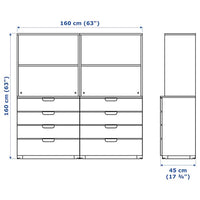 GALANT - Storage combination with drawers, black stained ash veneer, 160x160 cm - best price from Maltashopper.com 09285070