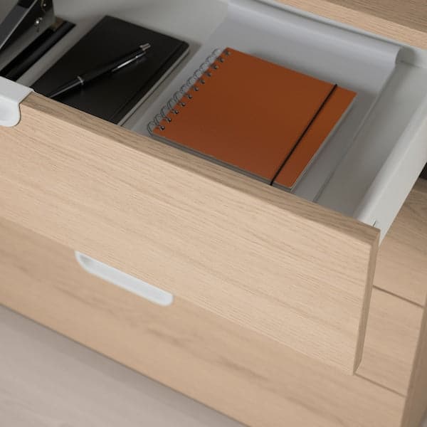 GALANT - Storage combination with drawers, white stained oak veneer, 160x160 cm - best price from Maltashopper.com 69285109