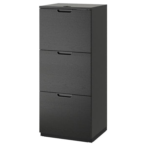 GALANT - File cabinet, black stained ash veneer, 51x120 cm