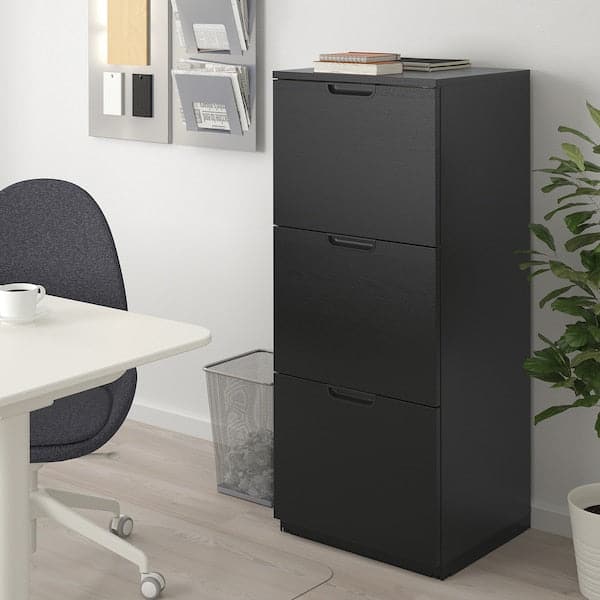Ikea GALANT - File cabinet, black stained ash veneer, 51x120 cm