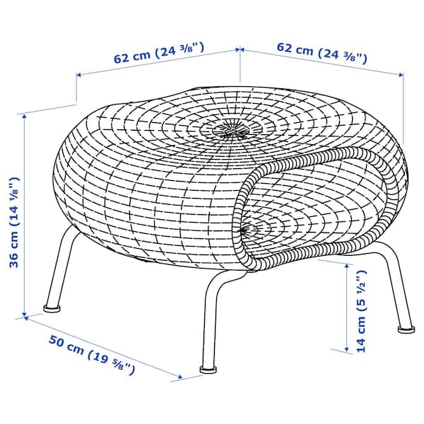 GAMLEHULT - Footstool with storage, rattan/anthracite - Premium Furniture from Ikea - Just €128.99! Shop now at Maltashopper.com