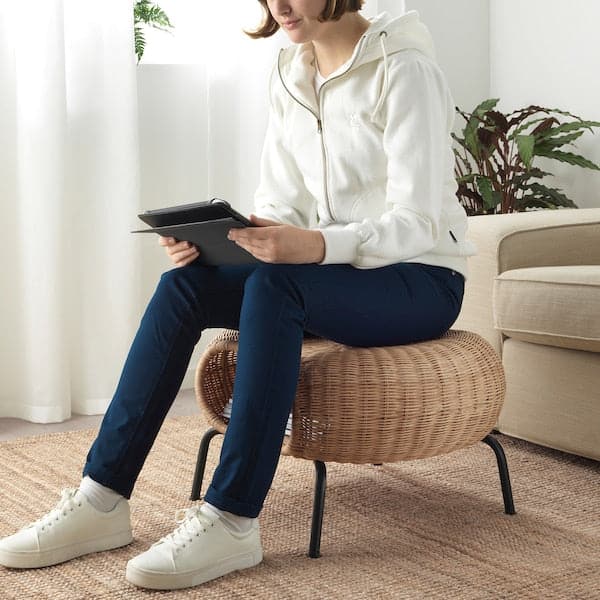 Ikea GAMLEHULT - Footstool with storage, rattan/anthracite