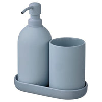 GANSJÖN - Bath set, 3 pieces, blue light grey , - best price from Maltashopper.com 60555389