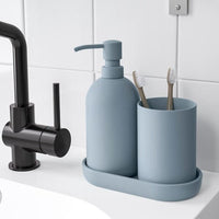 GANSJÖN - Bath set, 3 pieces, blue light grey , - best price from Maltashopper.com 60555389