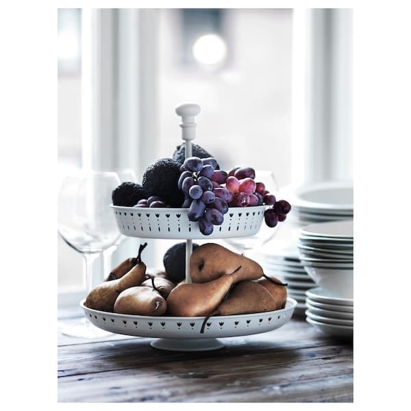 GARNERA - Serving stand, two tiers, white - best price from Maltashopper.com 10258768