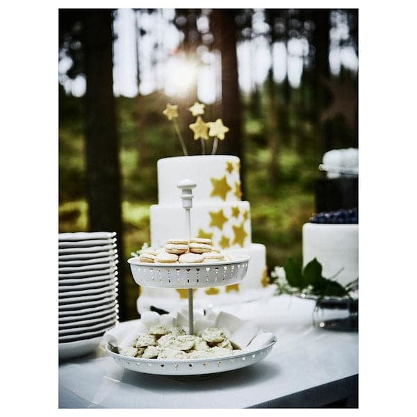 GARNERA - Serving stand, two tiers, white - best price from Maltashopper.com 10258768