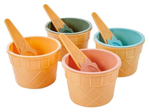 GELATO Copette for ice cream with spoon various colors H 6.5 cm - Ø 9.5 cm - best price from Maltashopper.com CS670026