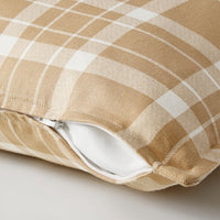 GEMSROT - Cushion cover, dark beige/check, 50x50 cm - best price from Maltashopper.com 00573602