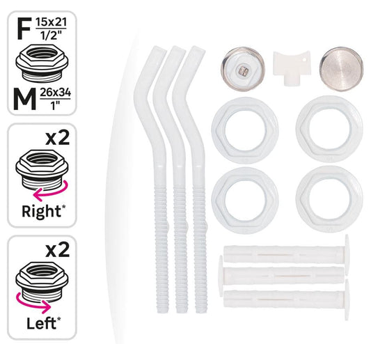 Bricocenter 1/2" ACCESSORY KIT FOR ALUMINIUM RADIATORS COLOUR WHITE