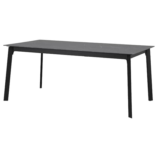 GILLANDA Extendable table - black/black marble effect 180/240x100 cm , 180/240x100 cm - best price from Maltashopper.com 40519081