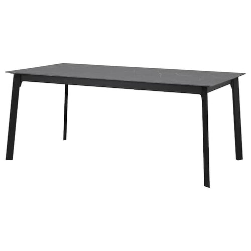 GILLANDA Extendable table - black/black marble effect 180/240x100 cm , 180/240x100 cm