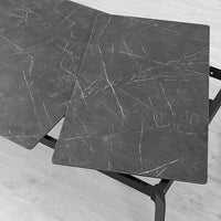 GILLANDA Extendable table - black/black marble effect 180/240x100 cm , 180/240x100 cm - best price from Maltashopper.com 40519081