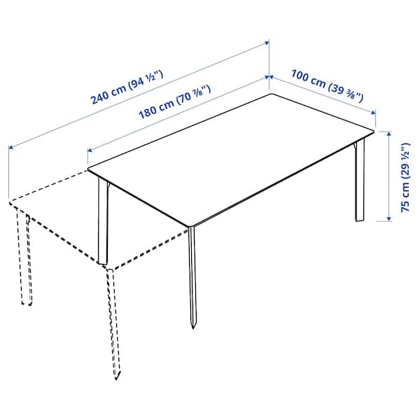 GILLANDA Extending table, oak/black, 180/240x100 cm - best price from Maltashopper.com 10484441