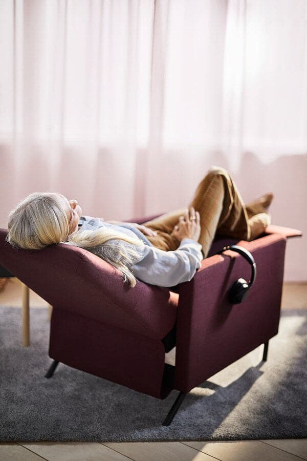 Ikea GISTAD Reclining Chair - Dark Red Idekulla