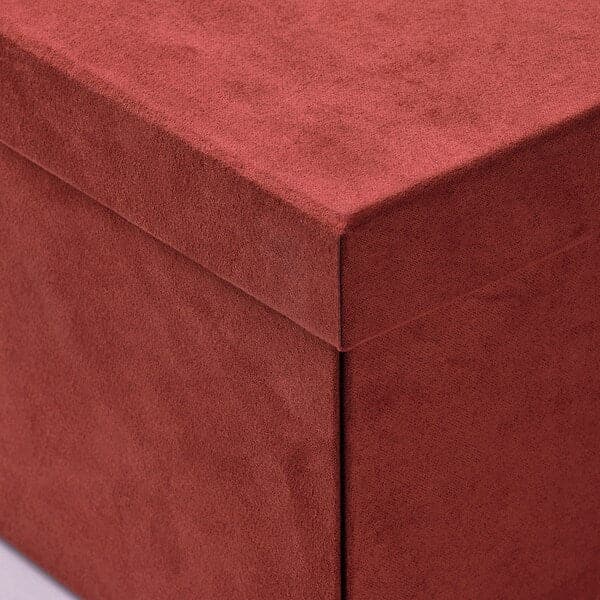 GJÄTTA - Storage box with lid, velvet brown-red, 18x25x15 cm - best price from Maltashopper.com 90570430