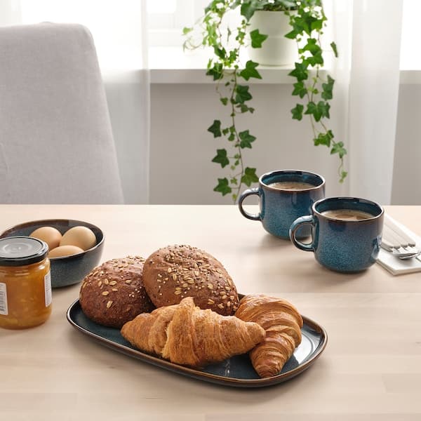 Ikea GLADELIG - Plate, blue, 31x19 cm